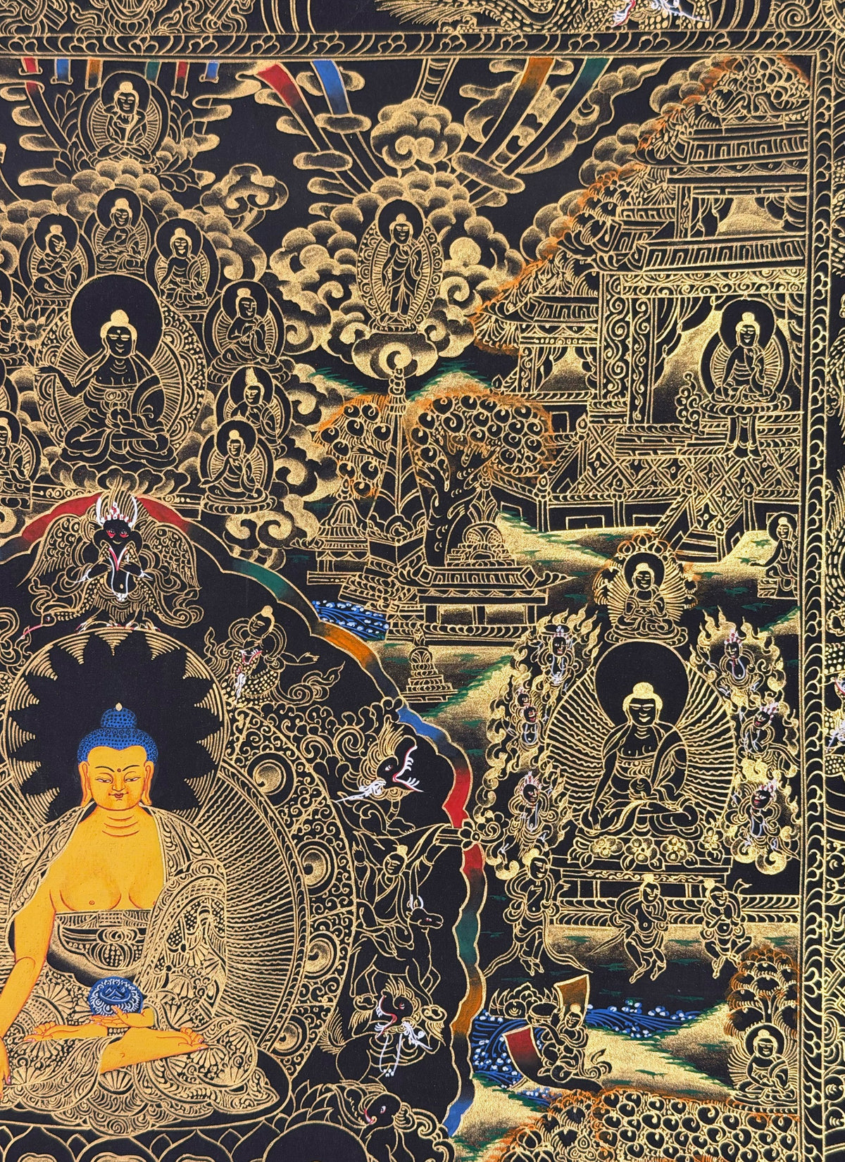 Buddha Life Story thangka, close-up photo 4 of 5