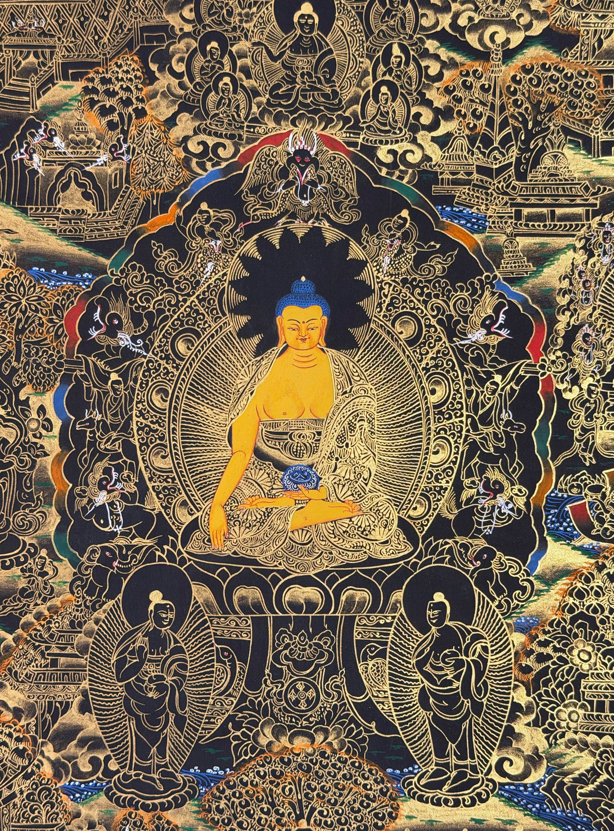 Buddha Life Story thangka, close-up photo 5 of 5