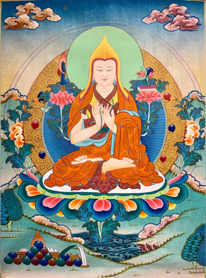 Tsongkhapa Thangka – 43×55 cm, Fine Grade