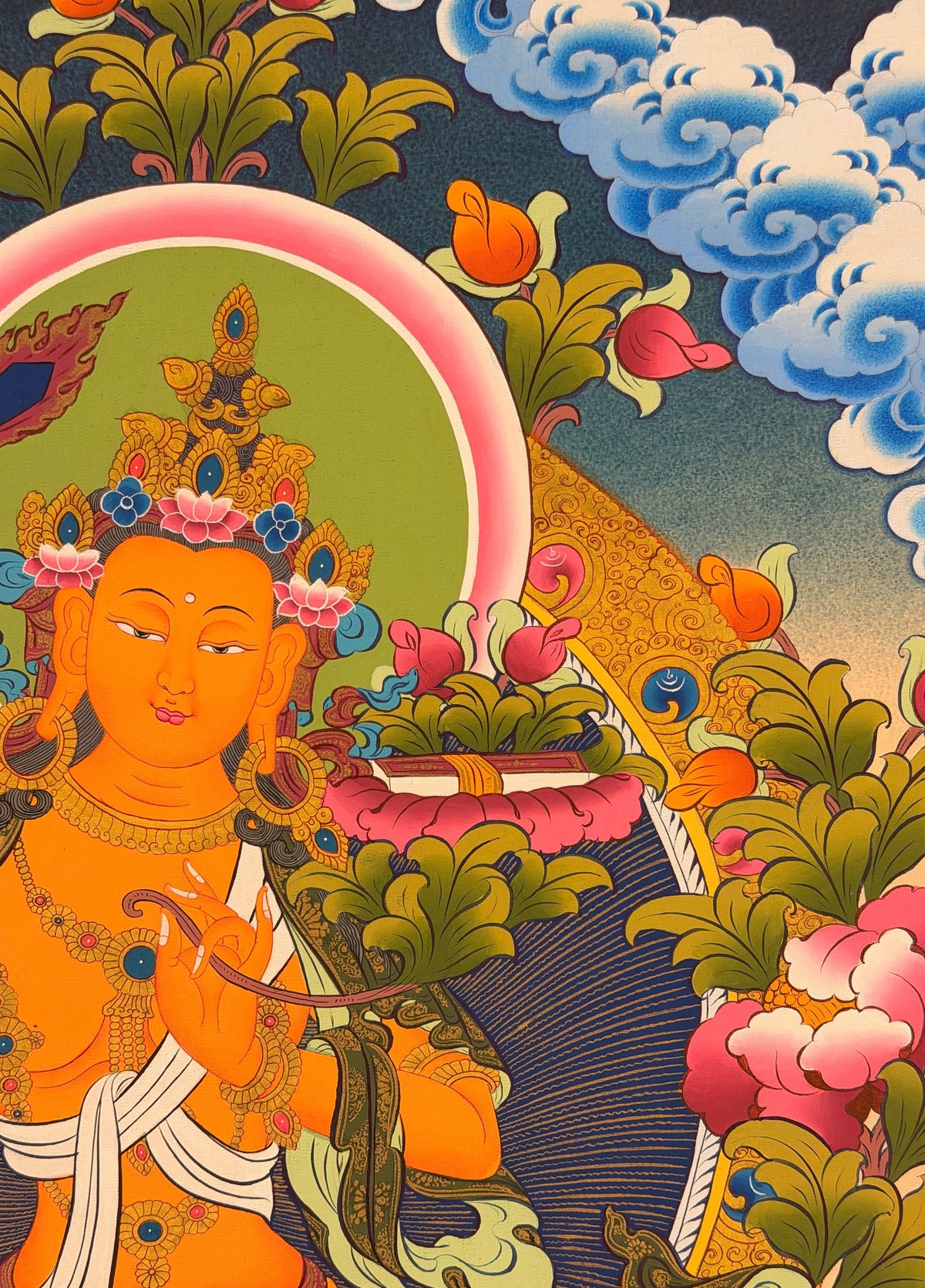 Manjushri thangka, close-up photo 4 of 5