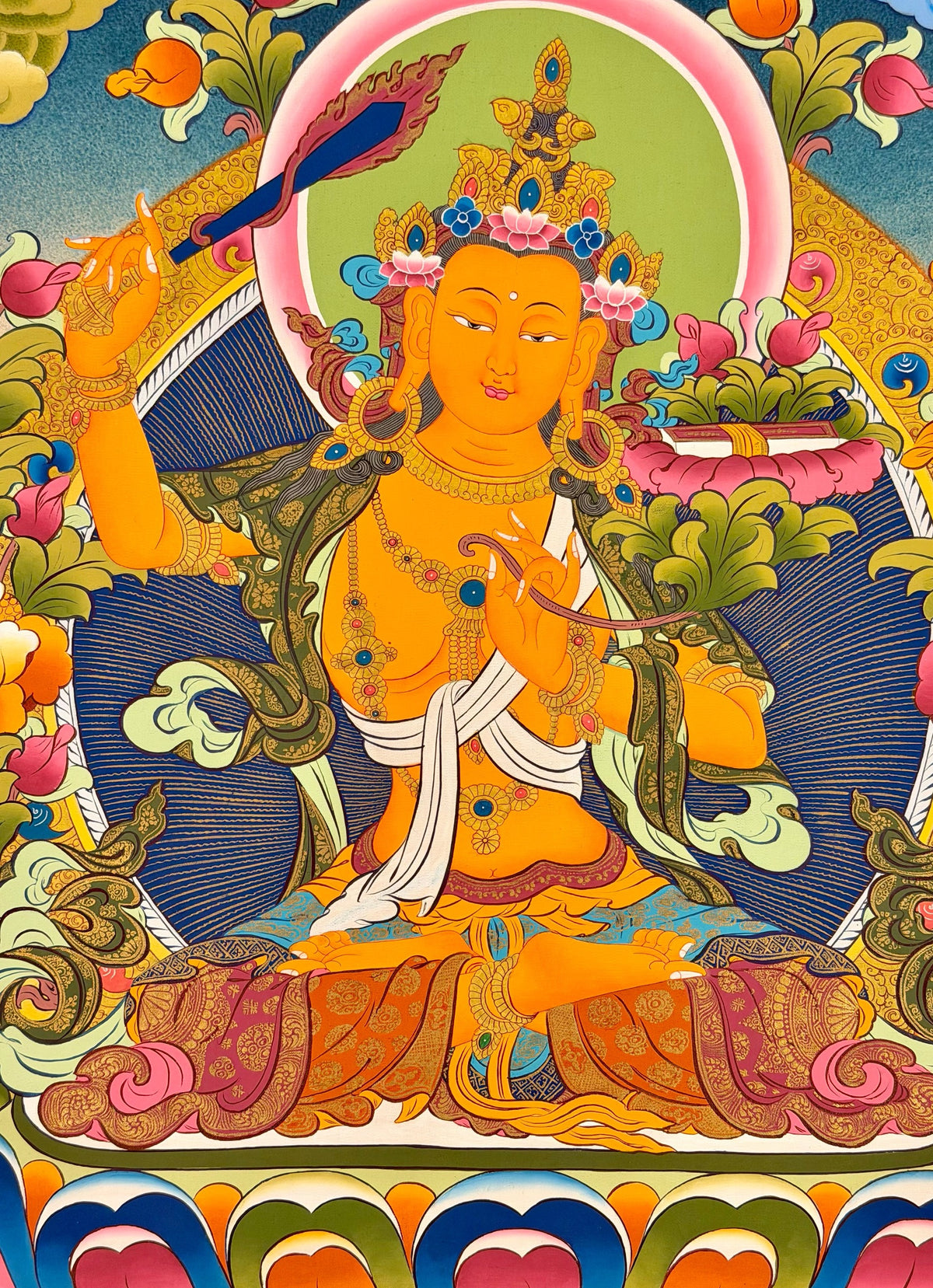 Manjushri thangka, close-up photo 5 of 5