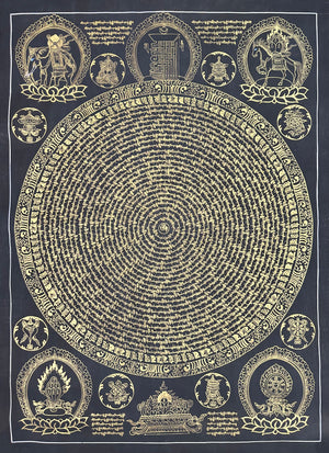咒轮坛城唐卡 – 76×105 cm · 精品