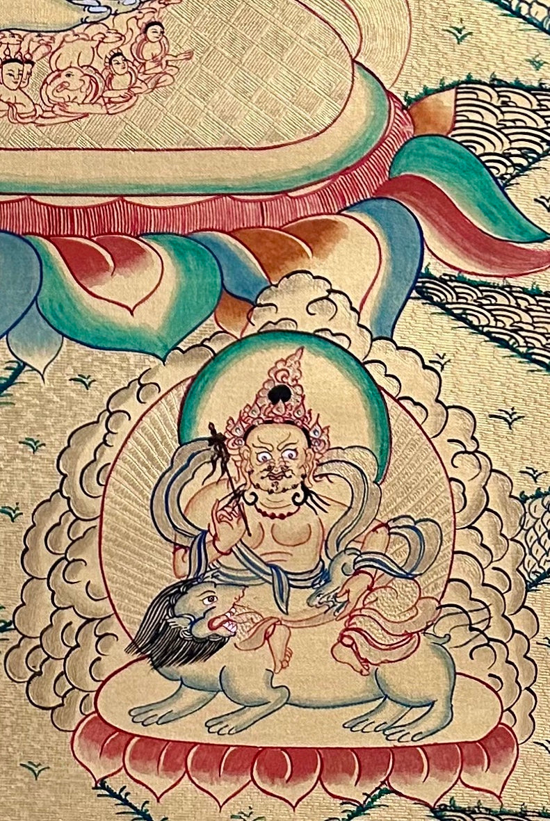 Yamantaka thangka, detail: bottom-right corner