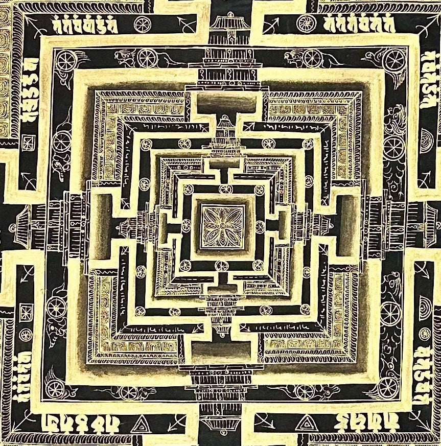 Kalachakra Mandala thangka, detail: centre