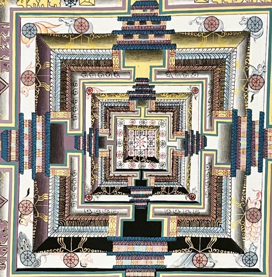 Kalachakra Mandala thangka, detail: centre