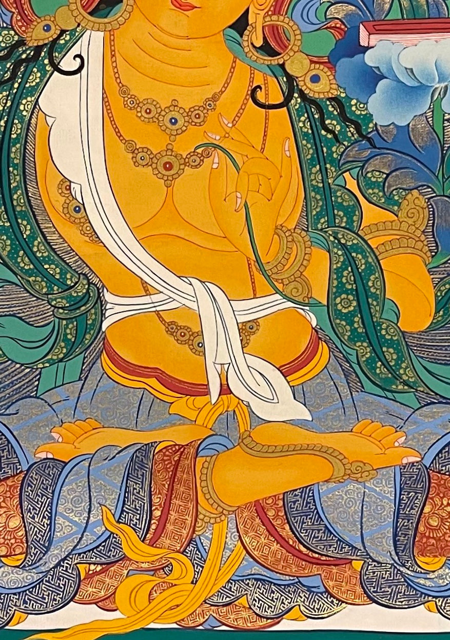 Manjushri thangka, detail: centre