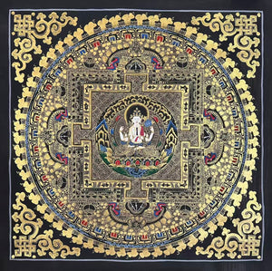 Chenrezig Mandala Thangka – 55×55 cm, Fine Grade · MH-14566