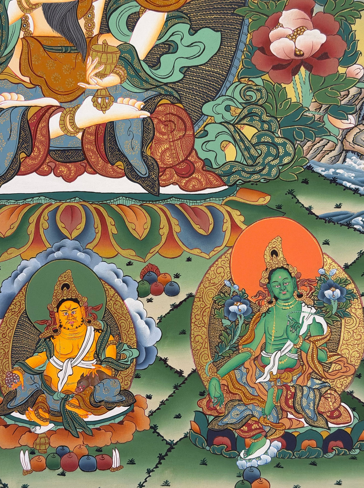 Vajrasattva with Consort thangka, close-up photo 2 of 5