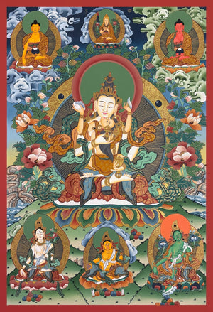 金刚萨埵双运唐卡 – 56×83 cm · 大师级