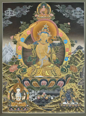 Manjushri Thangka – 75×99 cm, Master Grade