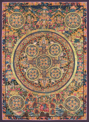 Buddha Mandala Thangka – 88×91 cm, Master Grade