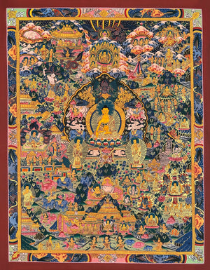 佛傳故事唐卡 – 69×88 cm · 精品