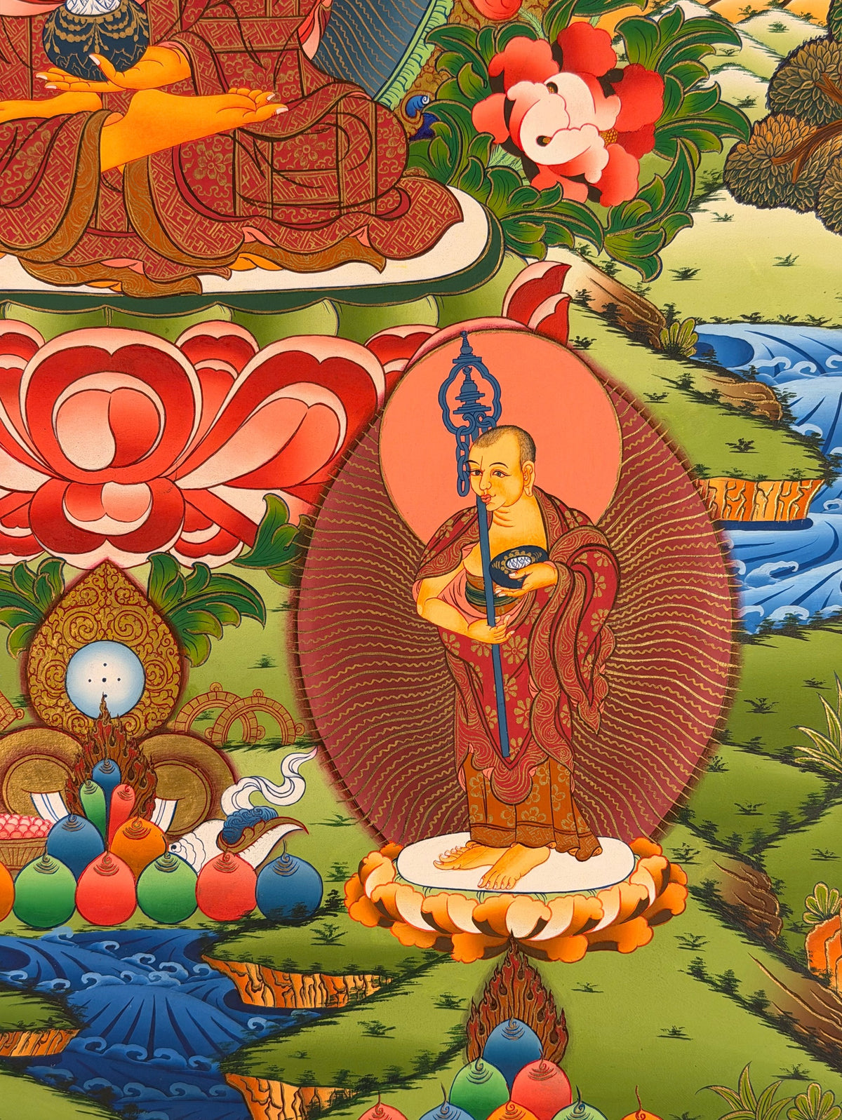 Shakyamuni Buddha thangka, close-up photo 2 of 5