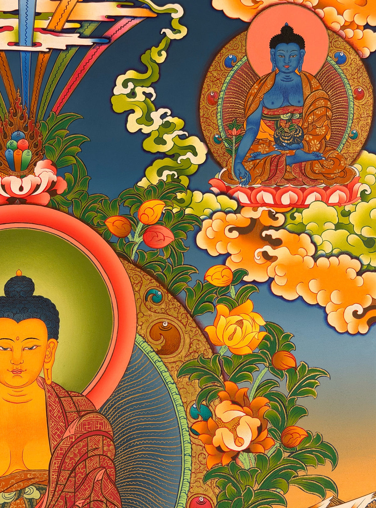 Shakyamuni Buddha thangka, close-up photo 4 of 5