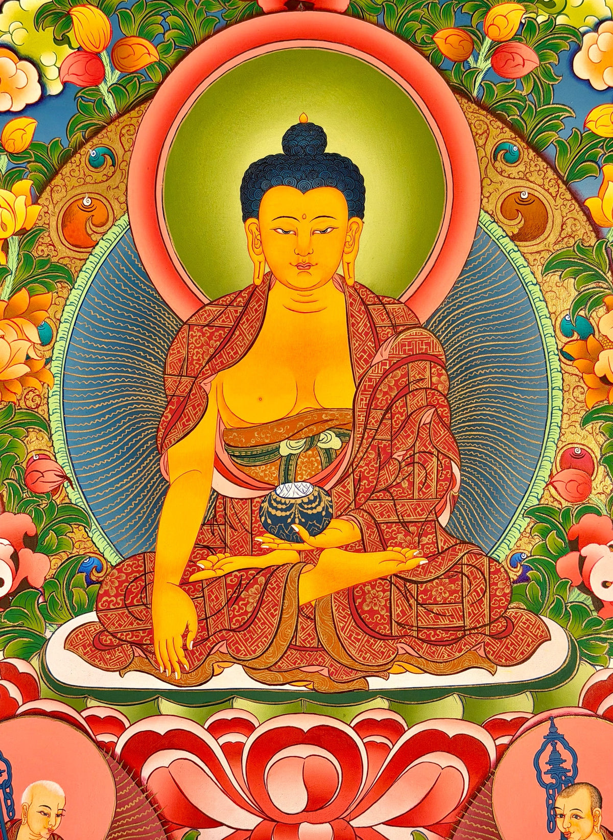 Shakyamuni Buddha thangka, close-up photo 5 of 5