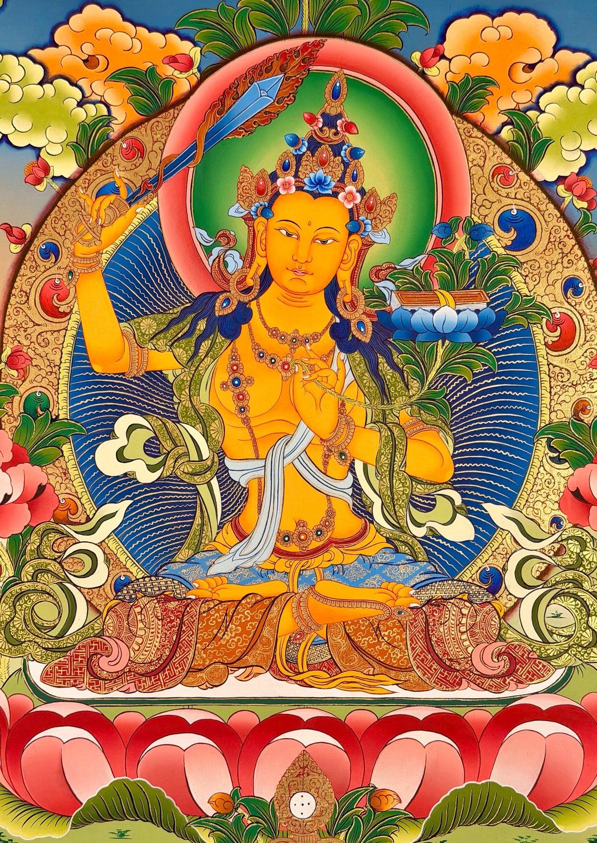 Manjushri thangka, close-up photo 5 of 5