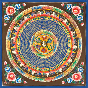 Mantra Mandala Thangka – 77×77 cm, Fine Grade · MH-15488