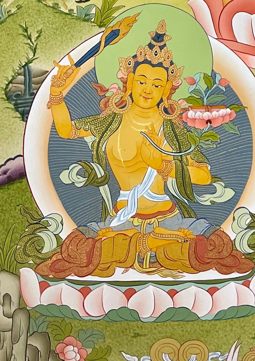 Lokeshwor thangka, detail: bottom-left corner