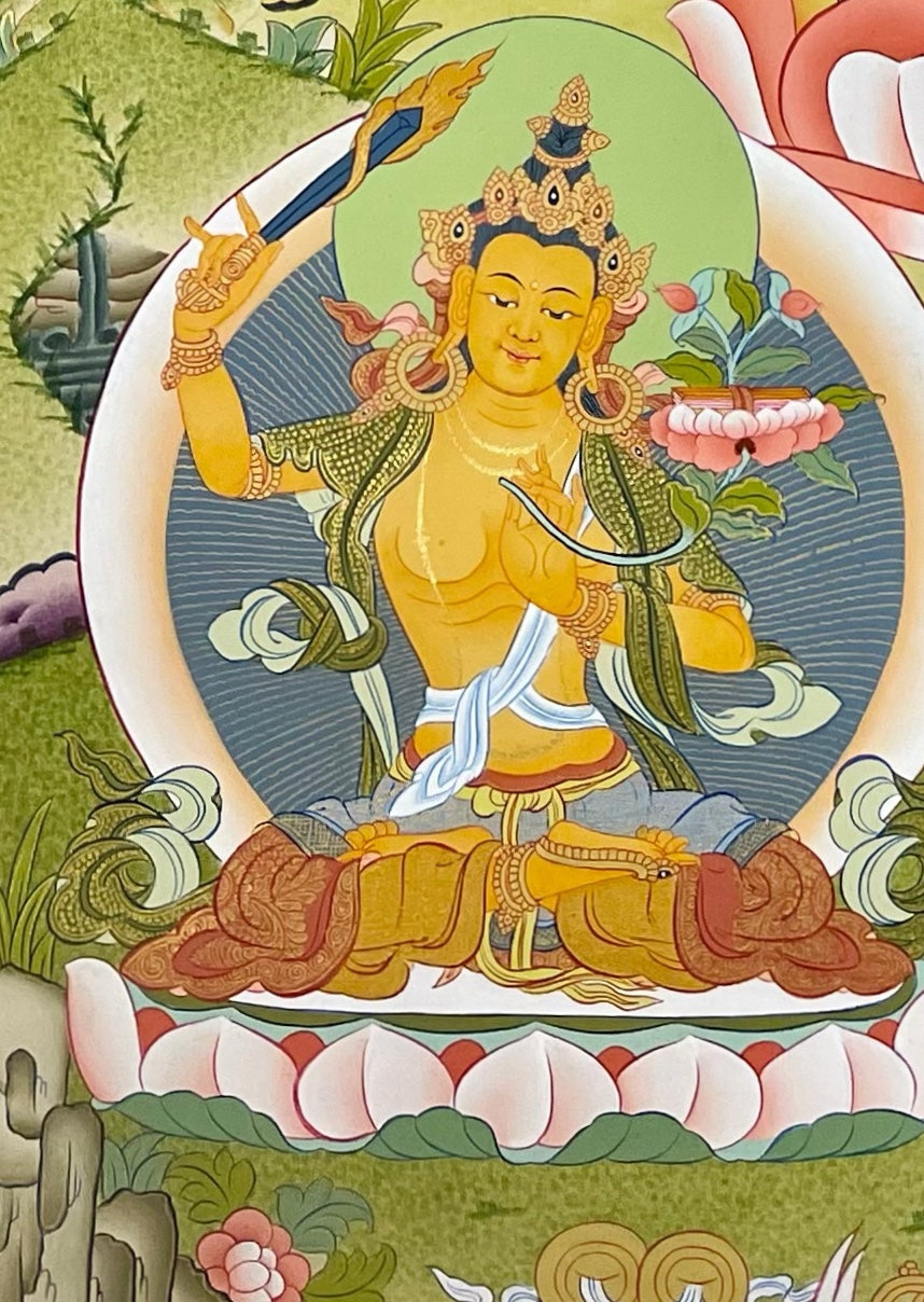 Lokeshwor thangka, detail: bottom-left corner
