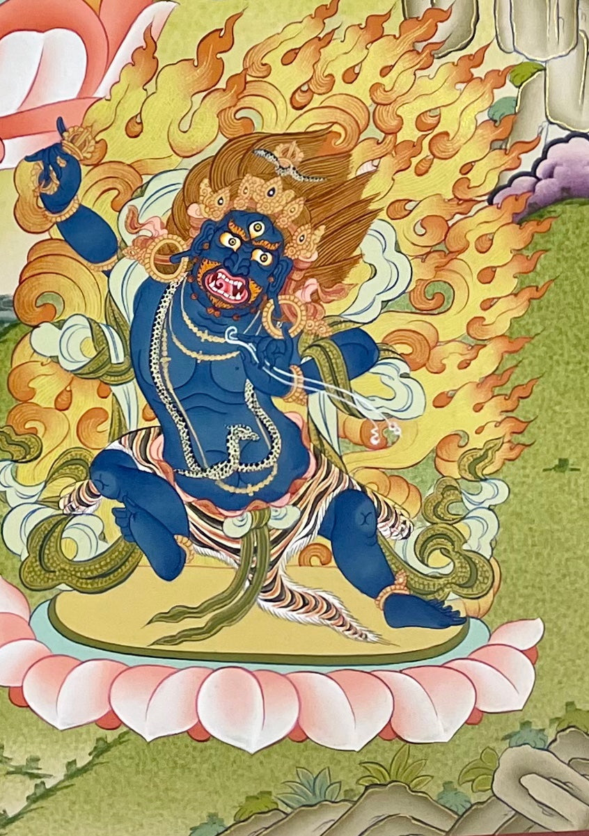 Lokeshwor thangka, detail: bottom-right corner