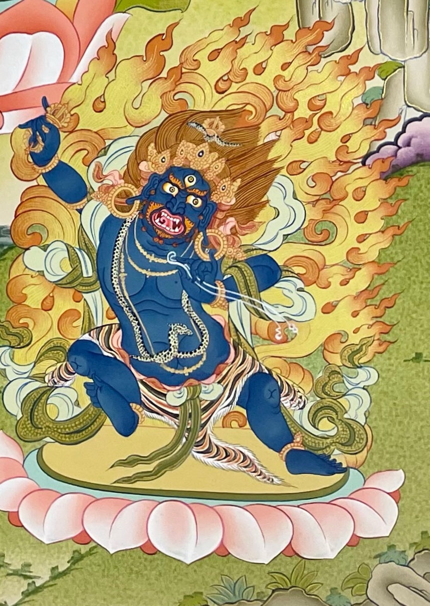 Lokeshwor thangka, detail: bottom-right corner