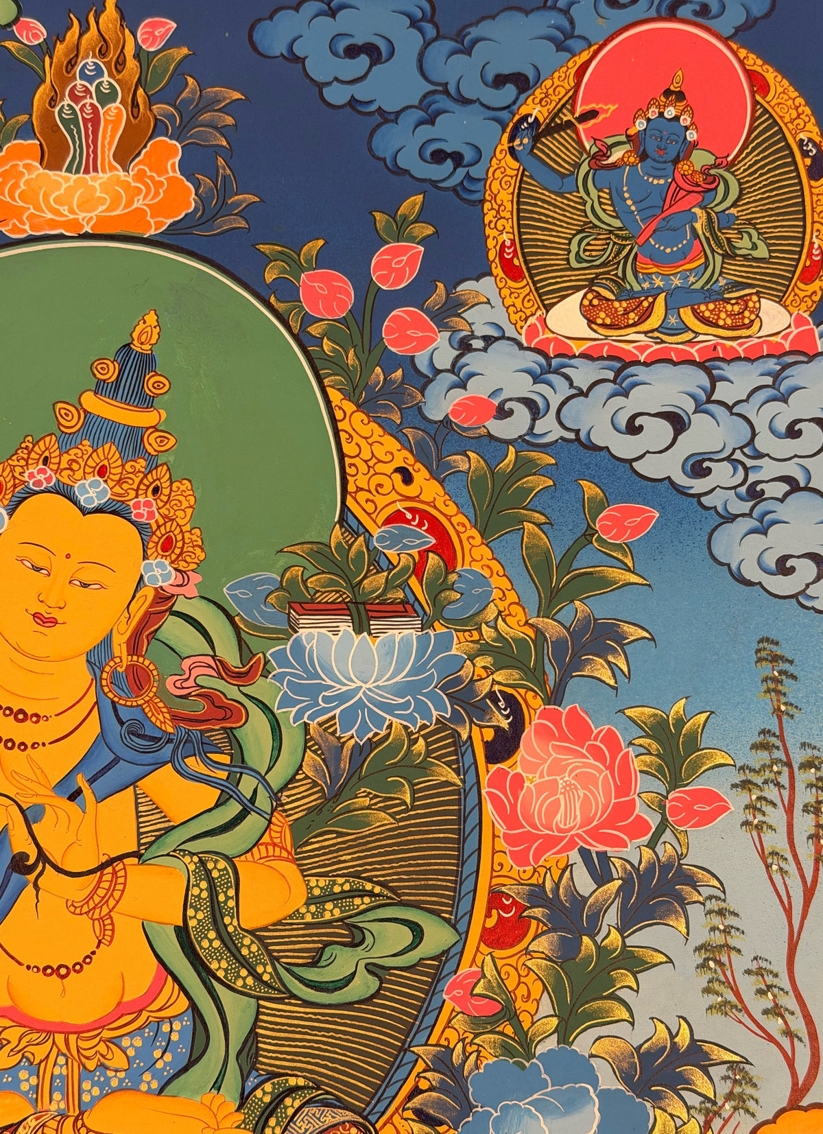 Five Manjushri thangka, close-up photo 4 of 5