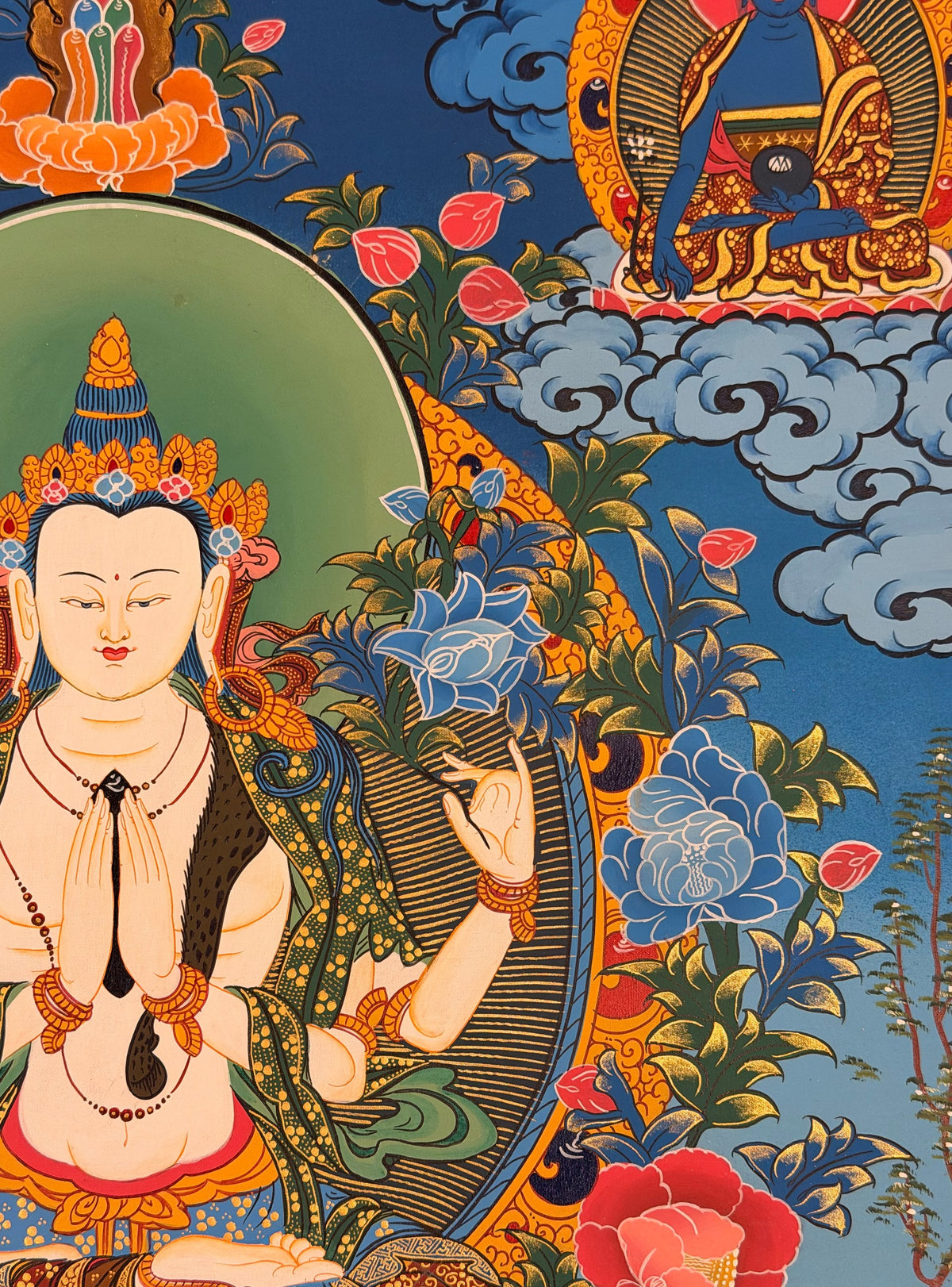 Chenrezig thangka, close-up photo 4 of 5