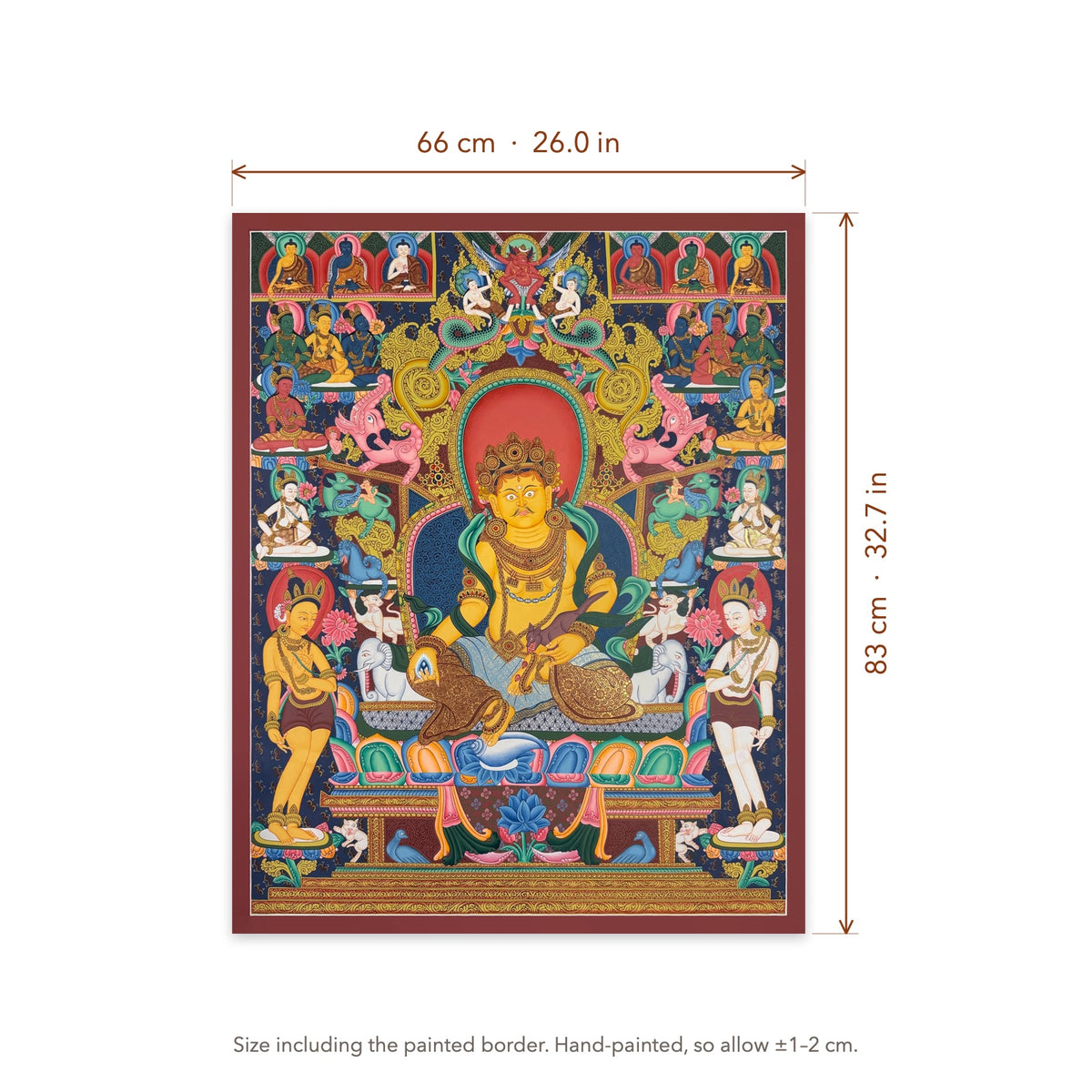 Size diagram: 66 × 83 cm (26.0 × 32.7 in), including the painted border