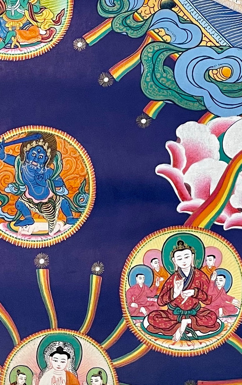 Lokeshwor thangka, detail: bottom-left corner