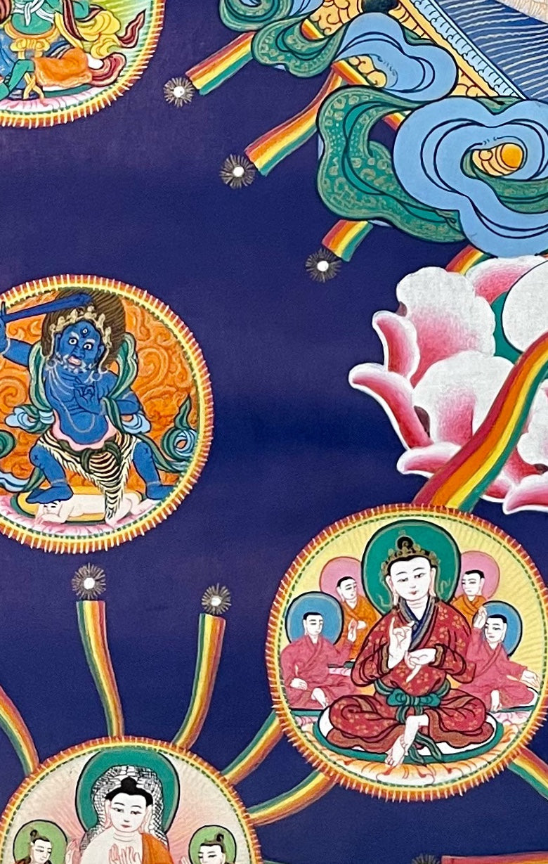 Lokeshwor thangka, detail: bottom-left corner