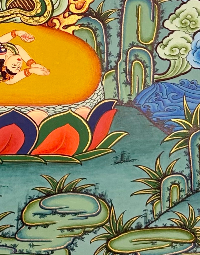 Chakrasamvara thangka, detail: bottom-right corner