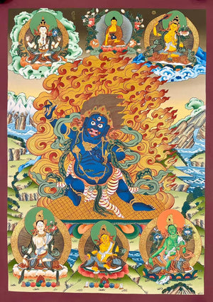 金剛手菩薩唐卡 – 56×82 cm · 大師級