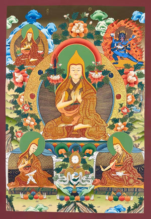 宗喀巴大師唐卡 – 56×82 cm · 大師級