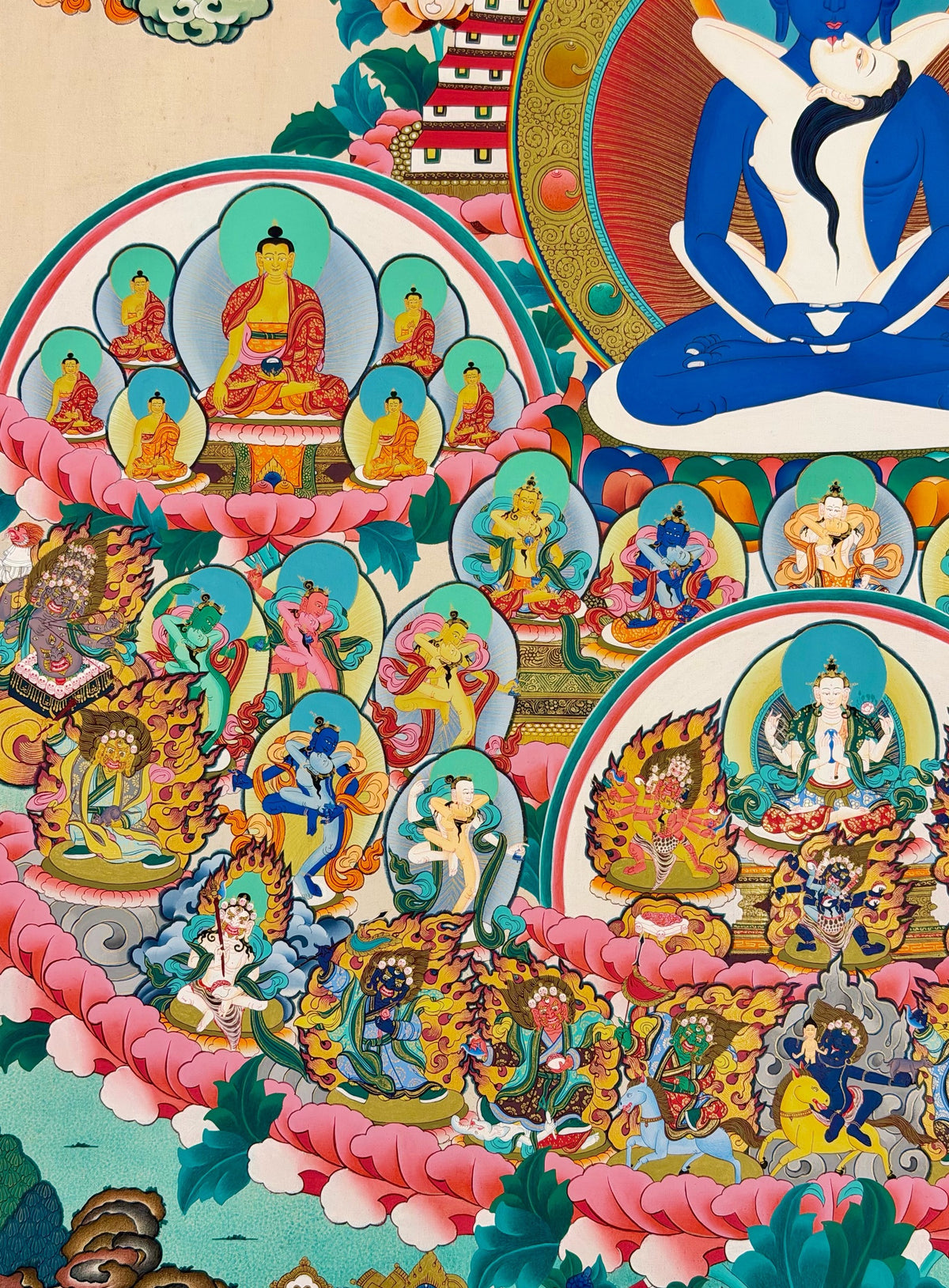 Refuge Tree with Samantabhadra thangka, close-up photo 1 of 5