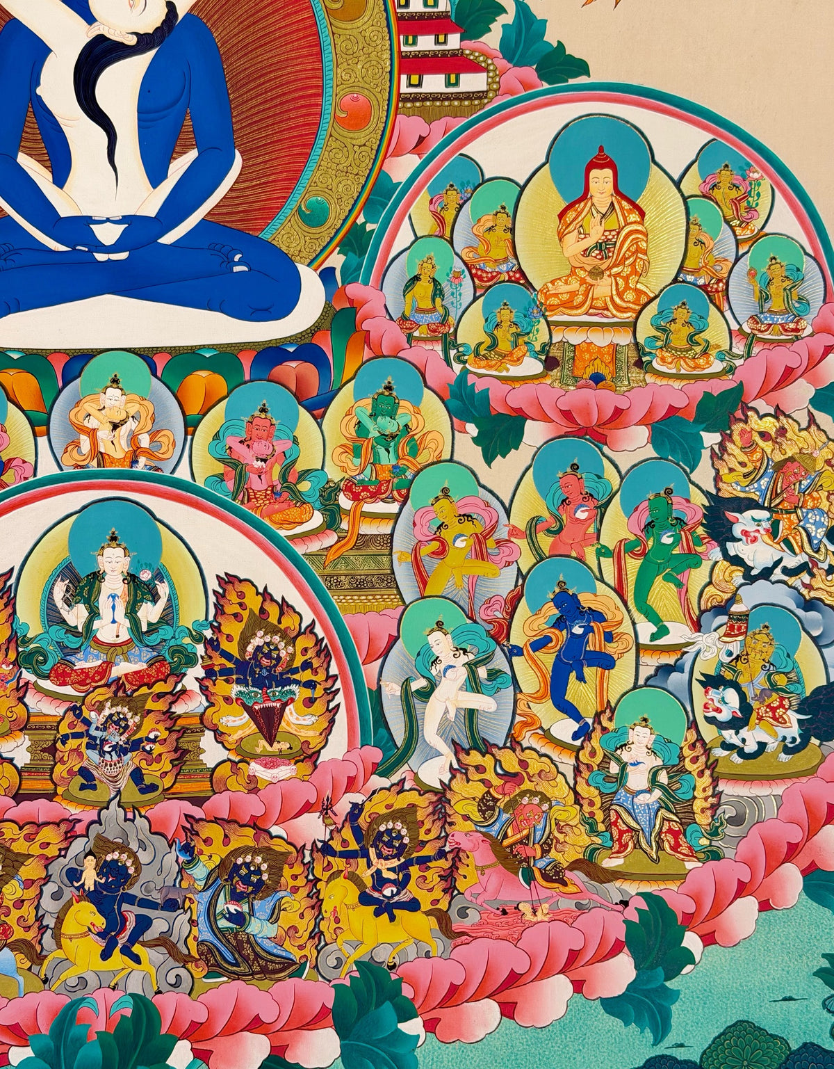 Refuge Tree with Samantabhadra thangka, close-up photo 2 of 5