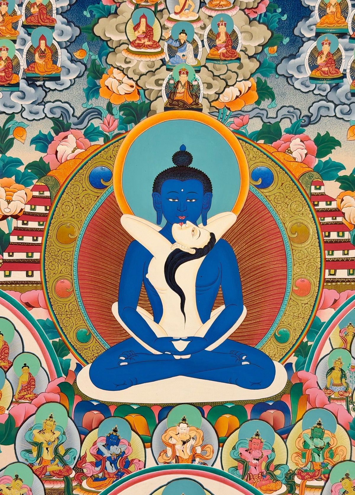 Refuge Tree with Samantabhadra thangka, close-up photo 5 of 5