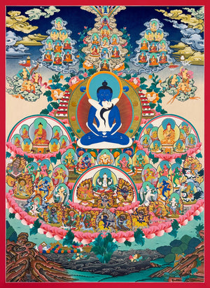 Refuge Tree with Samantabhadra Thangka – 73×99 cm, Master Grade