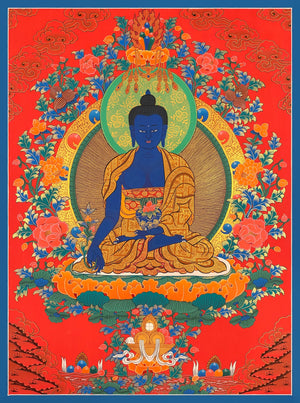 藥師佛唐卡 – 63×83 cm · 精品