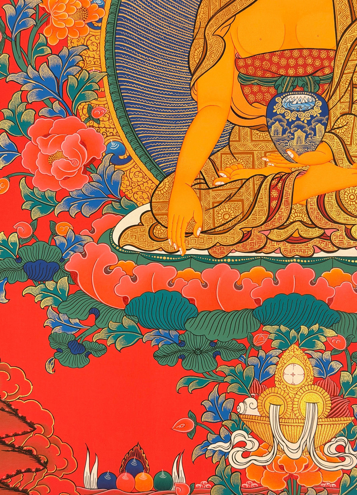 Shakyamuni Buddha thangka, close-up photo 1 of 5