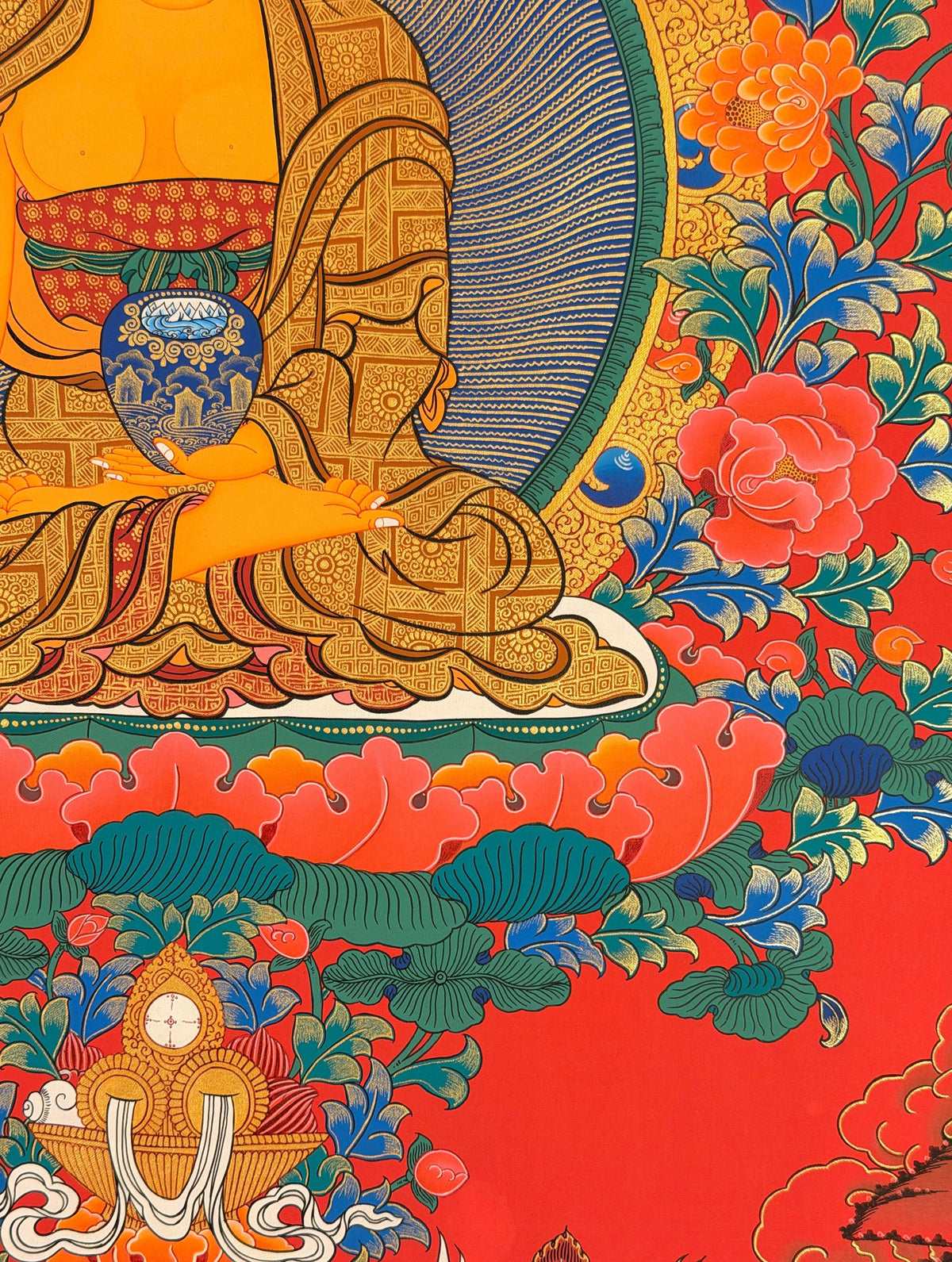 Shakyamuni Buddha thangka, close-up photo 2 of 5