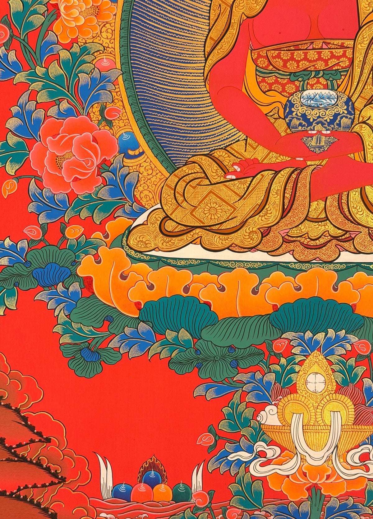 Amitabha Buddha thangka, close-up photo 1 of 5