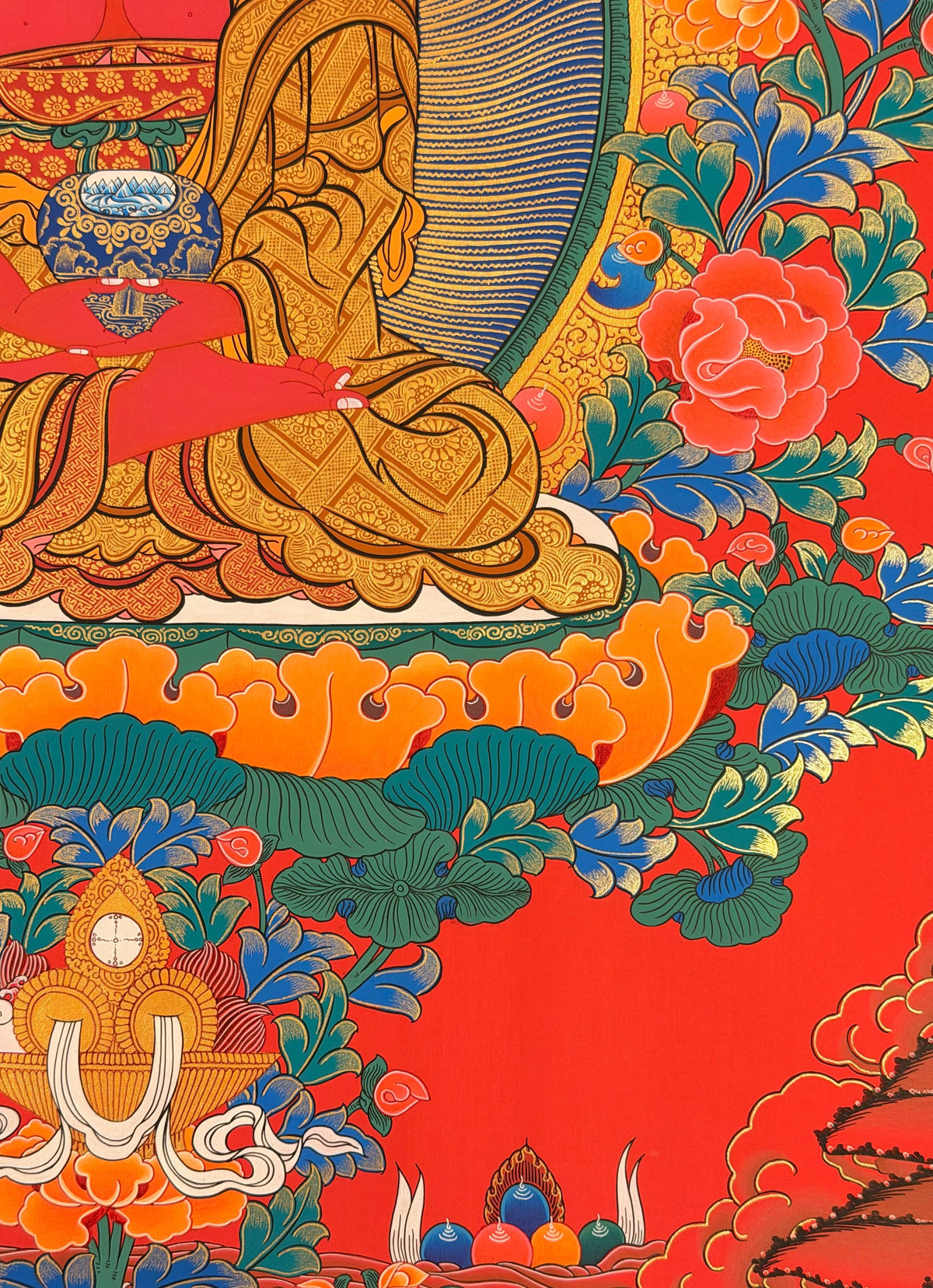 Amitabha Buddha thangka, close-up photo 2 of 5