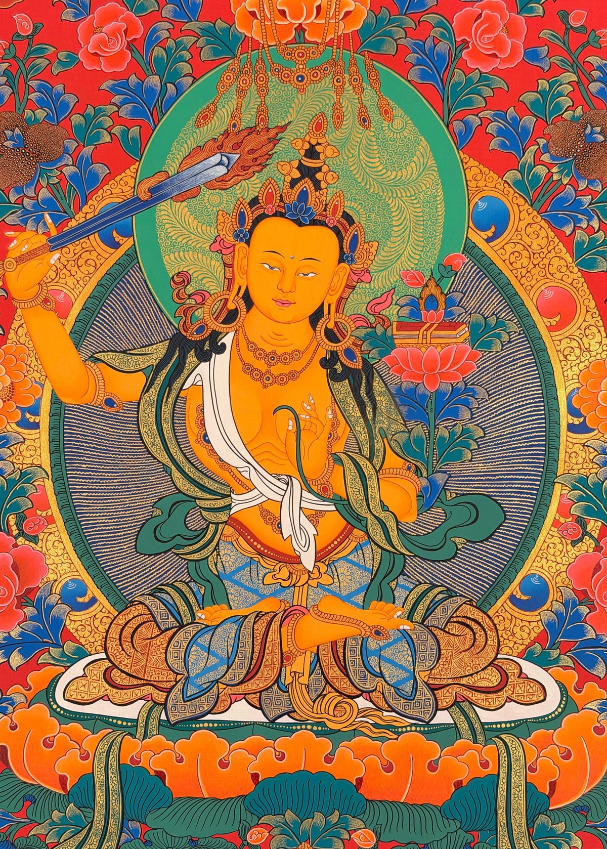 Manjushri thangka, close-up photo 5 of 5