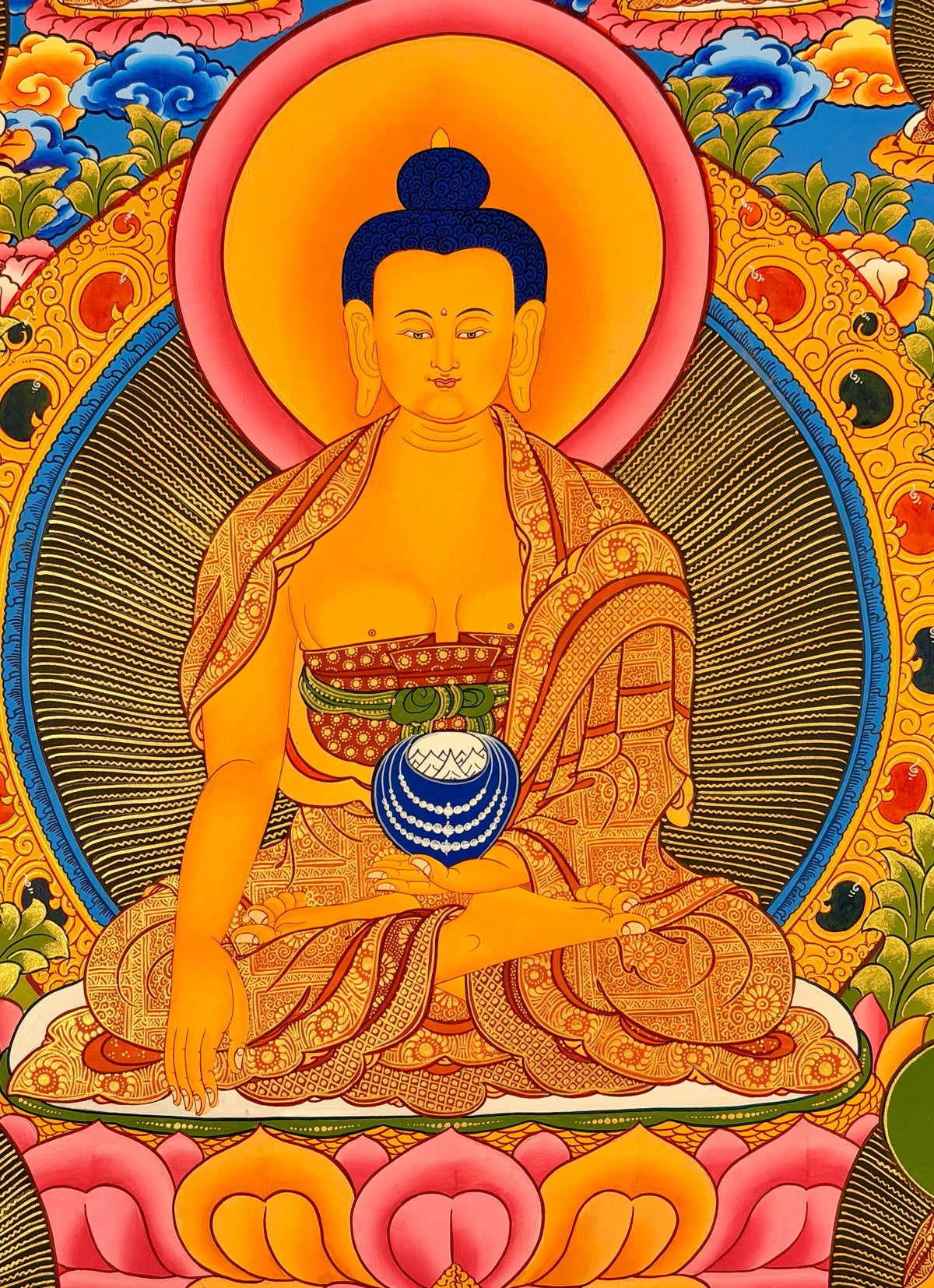 Shakyamuni Buddha thangka, close-up photo 5 of 5