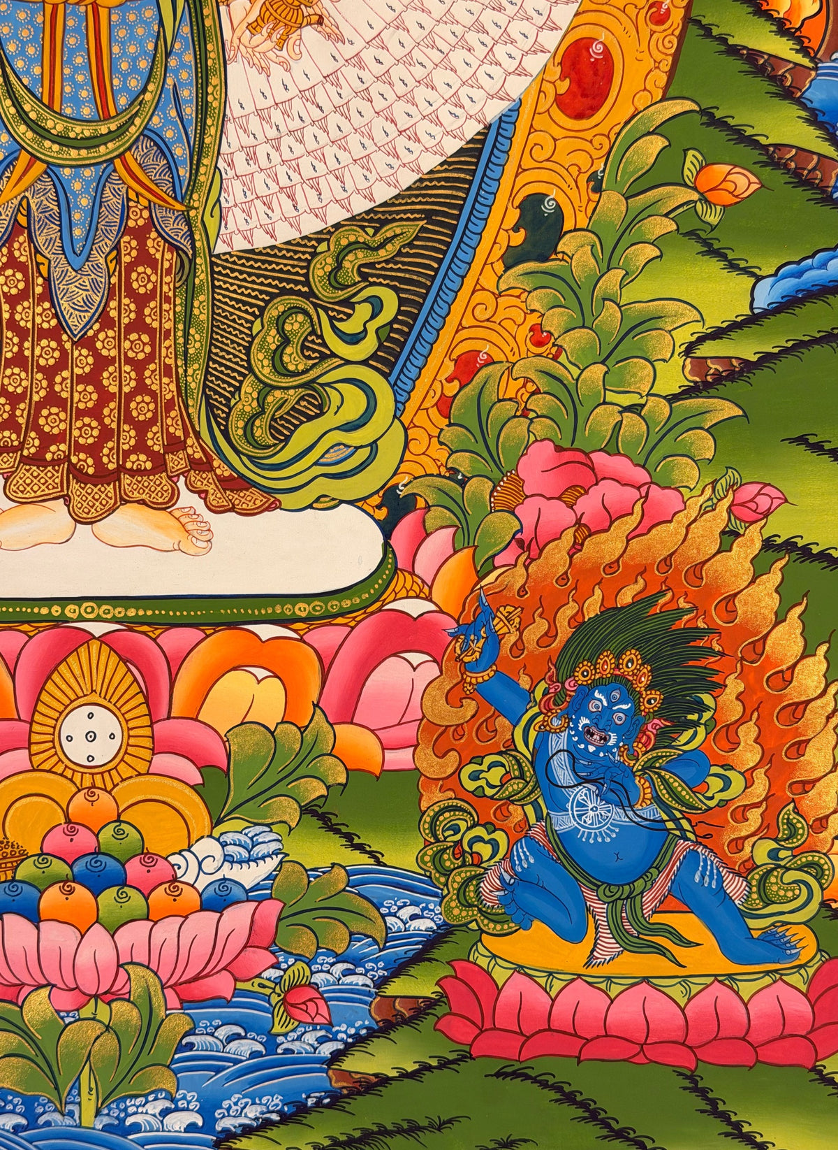 Thousand-armed Chenrezig thangka, close-up photo 2 of 5