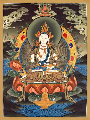 Vajrasattva Thangka – 51×68 cm, Fine Grade