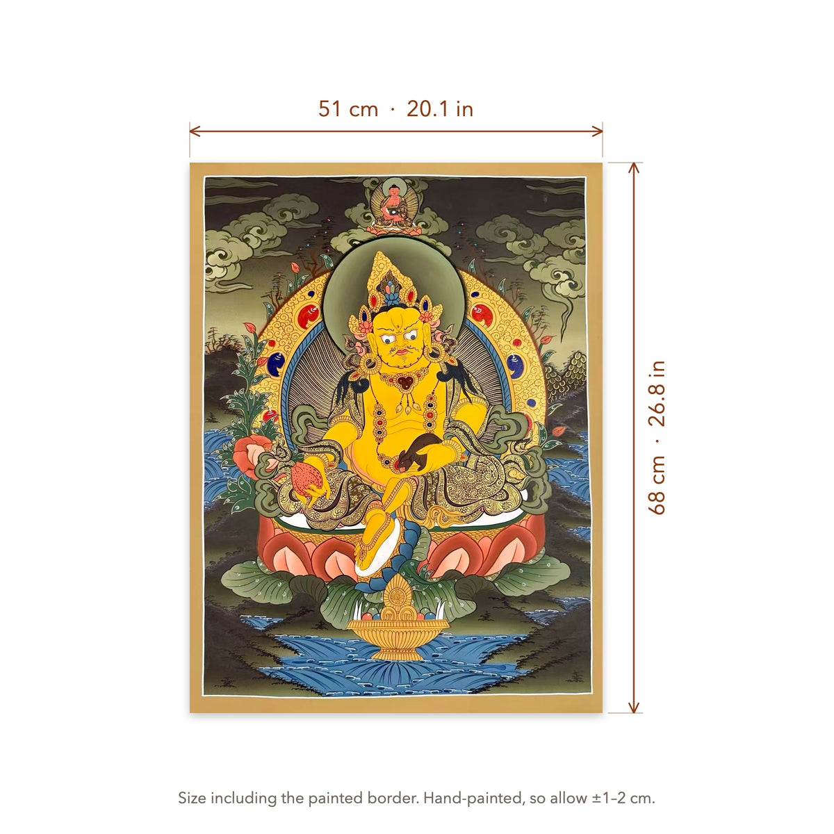 Size diagram: 51 × 68 cm (20.1 × 26.8 in), including the painted border