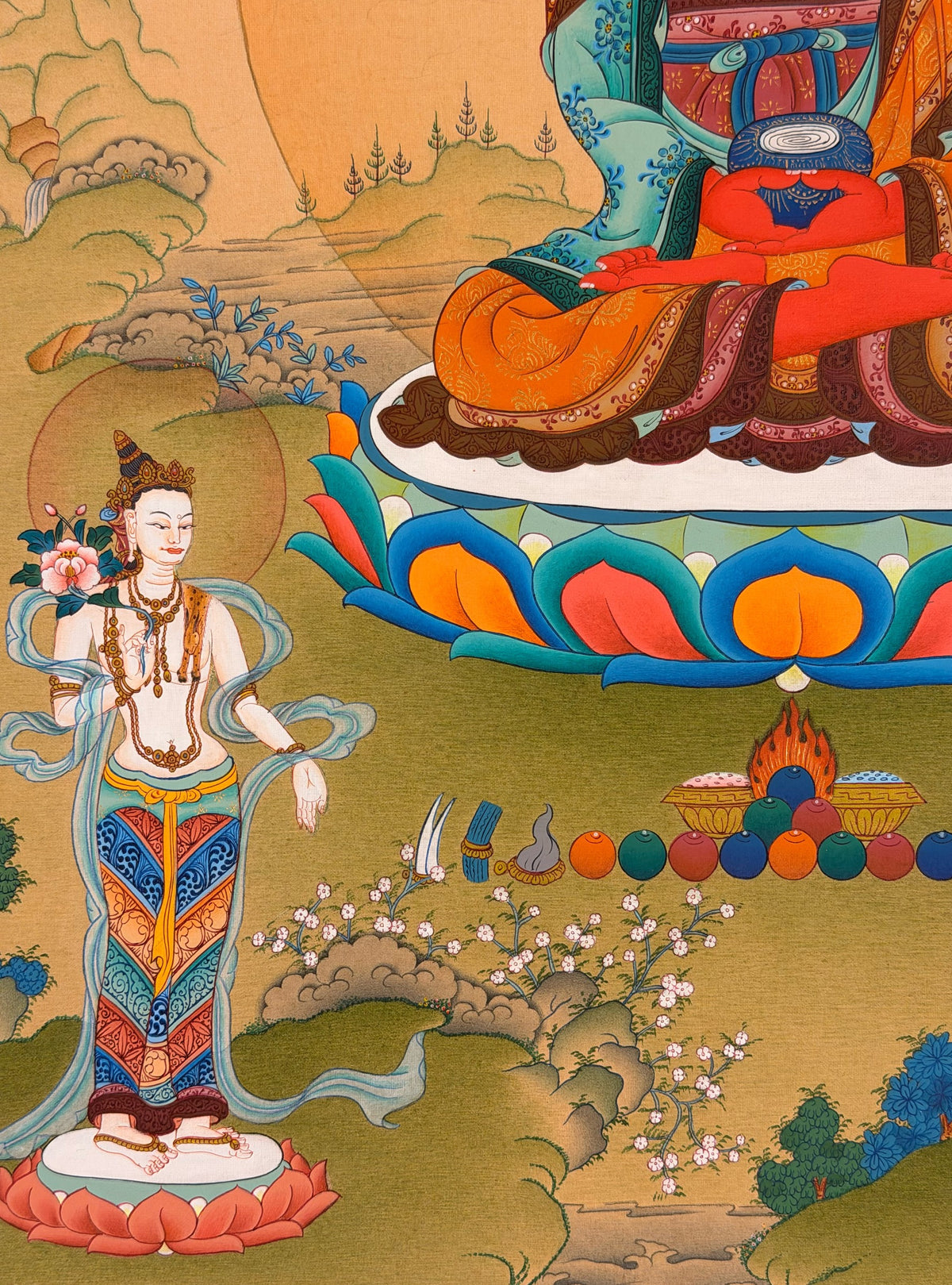 Amitabha Buddha thangka, close-up photo 1 of 5