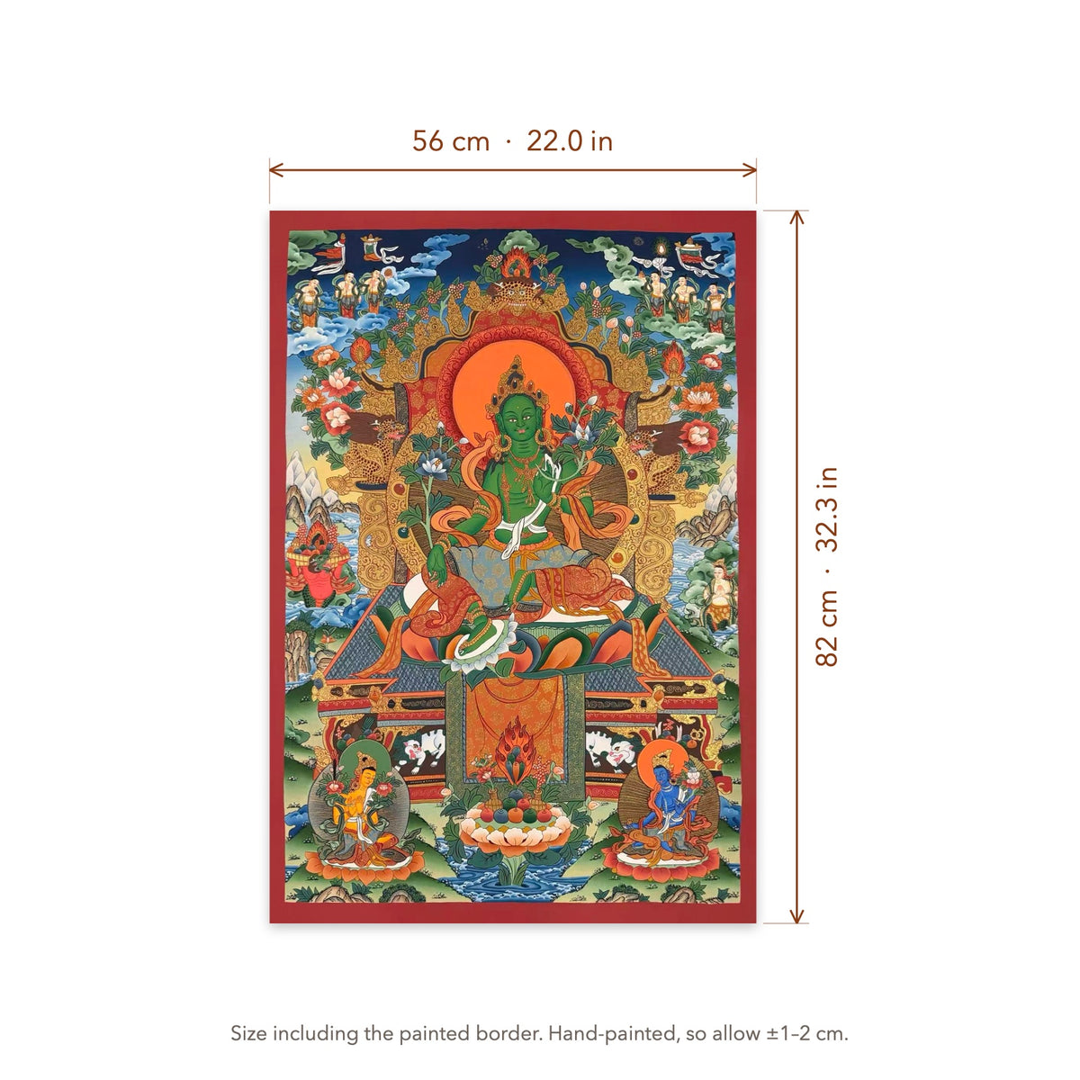 Size diagram: 56 × 82 cm (22.0 × 32.3 in), including the painted border