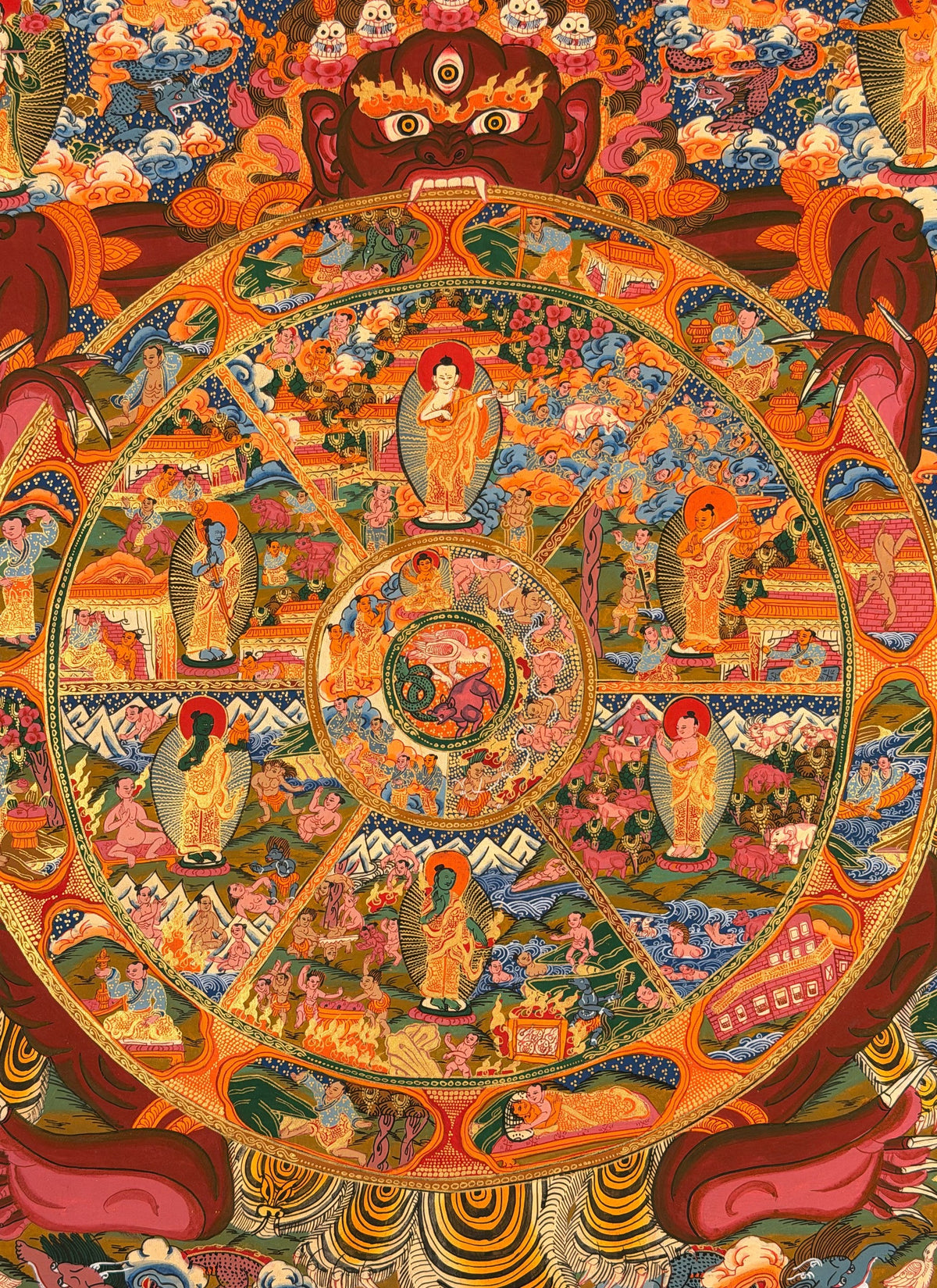 Wheel of Life thangka, close-up photo 5 of 5